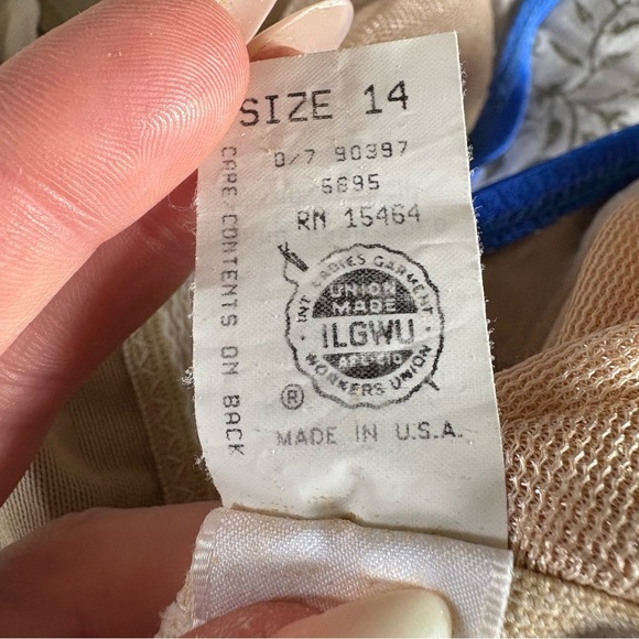 VTG Slim Allure Women’s 14 Blue One Piece Suit Ruched Slimming VTG Silhouette - Picture 10 of 15